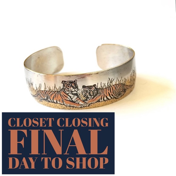 Vintage Jewelry - VTG Reed and Barton Damascene Tiger Cuff  Final 💲